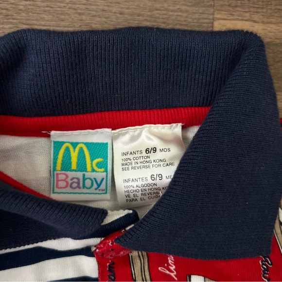 NWOT Vintage McBaby Sailboat Rowing Polo Romper Navy & Red Size 6/9 Months - Picture 6 of 6